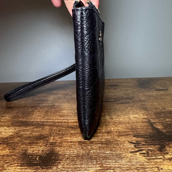 Coach Embossed Black Wristlet - Picture 3 of 8